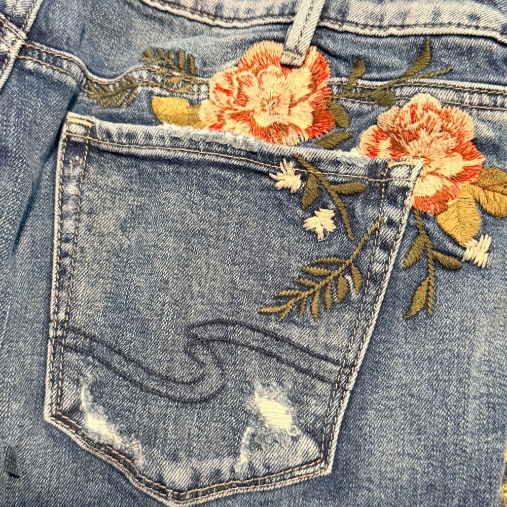 Silver Jeans Co, Mazy Slim Crop Embroidered Distressed Jeans W32/L25 - Picture 4 of 10